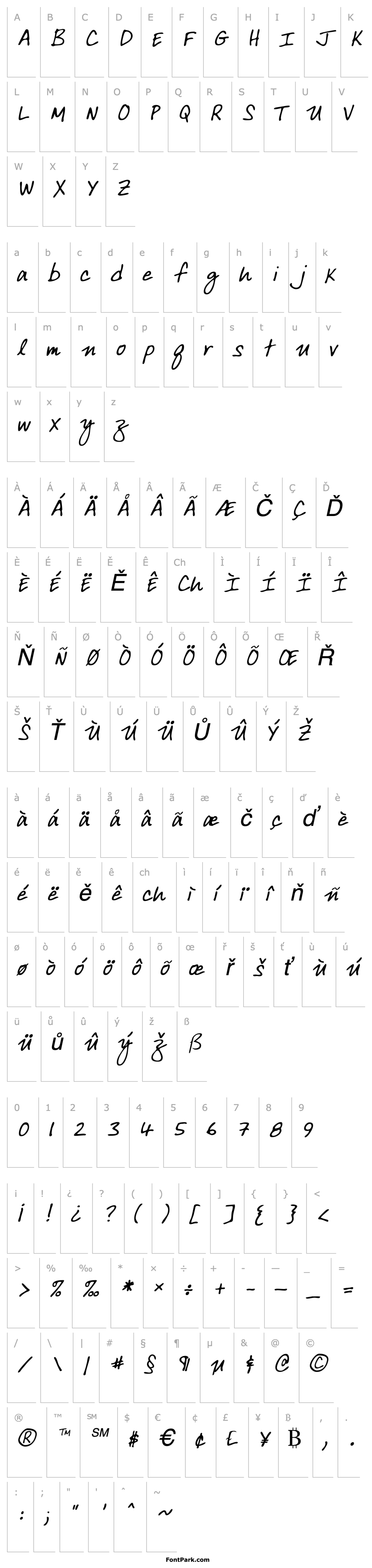 Přehled ArdleysHand Italic