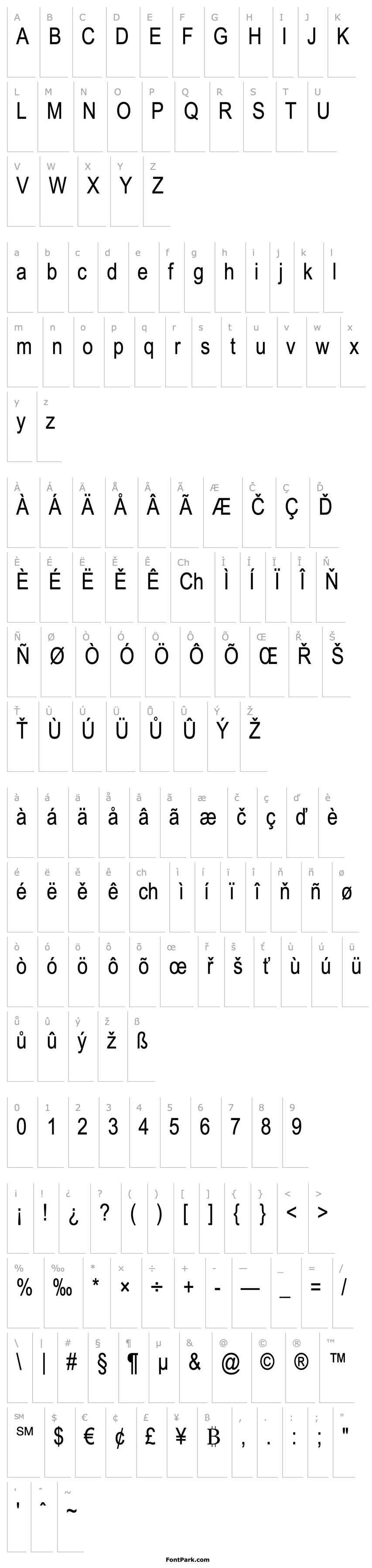 Overview Arial Narrow