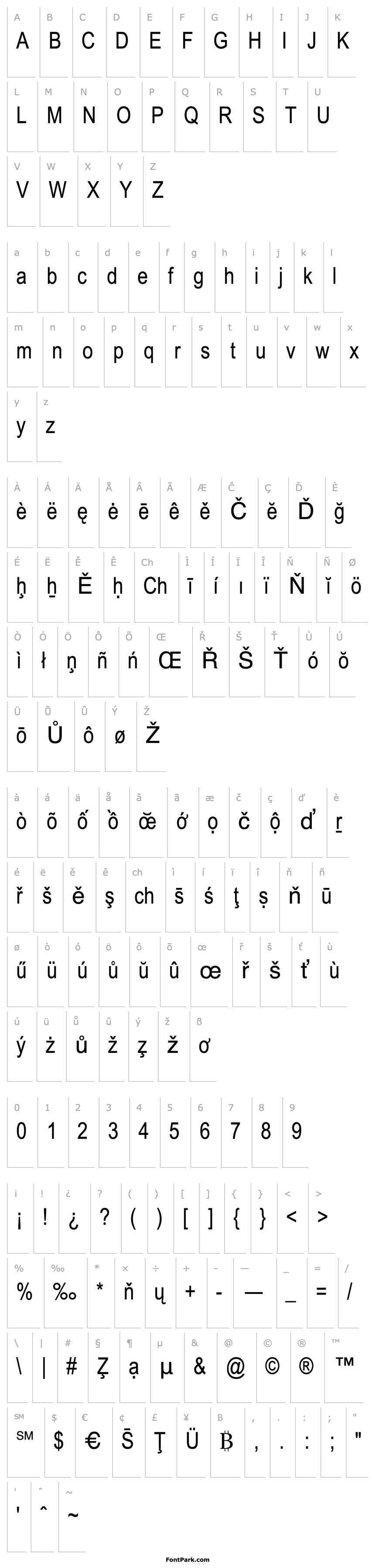 Overview Arial Narrow Special G1