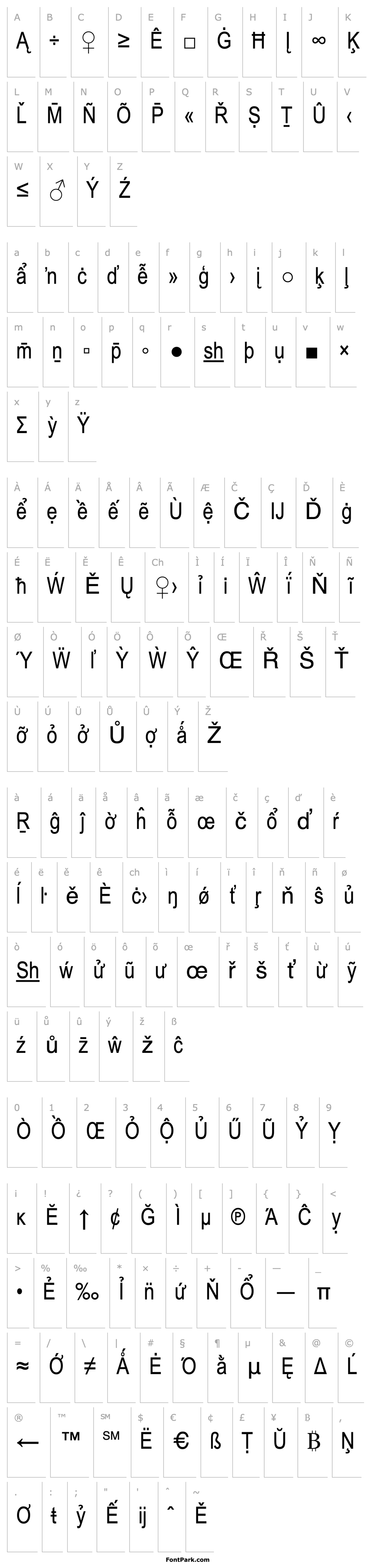 Overview Arial Narrow Special G2