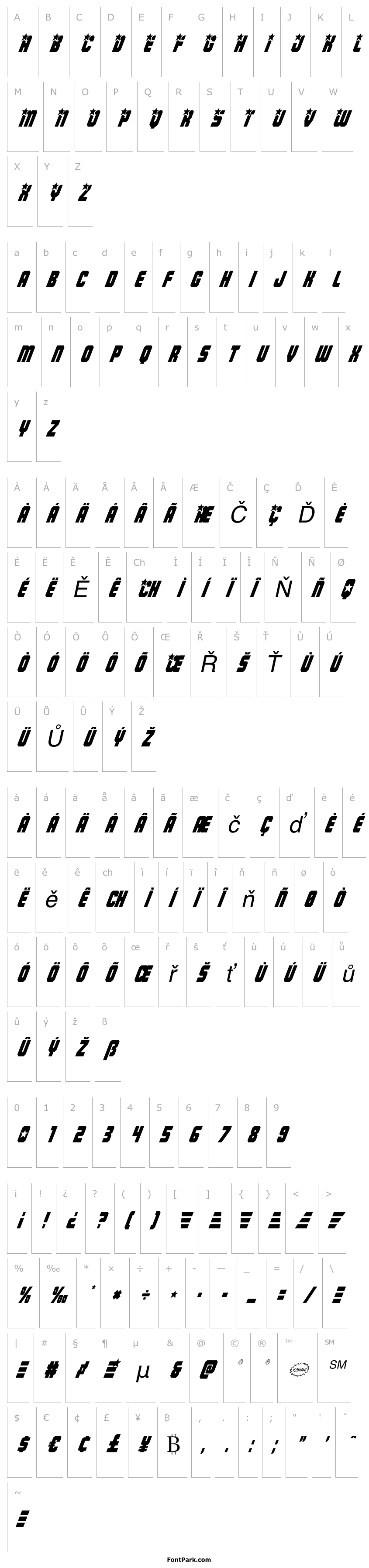 Přehled Army Rangers Condensed Italic