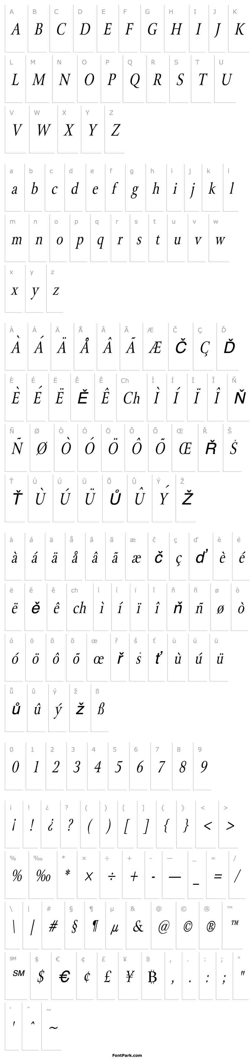 Overview Array Condensed Italic