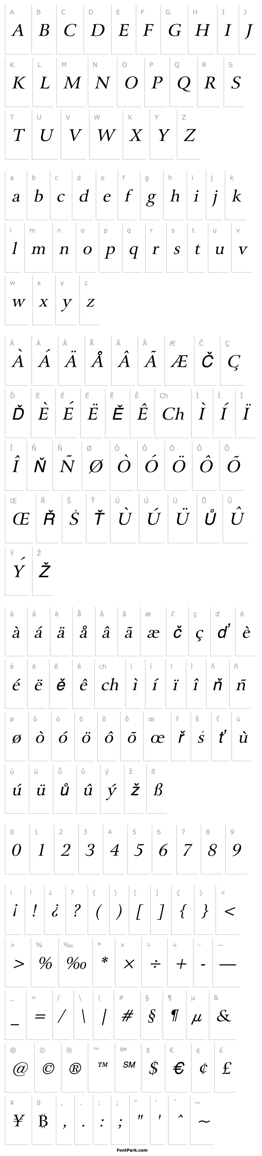 Přehled Array Italic