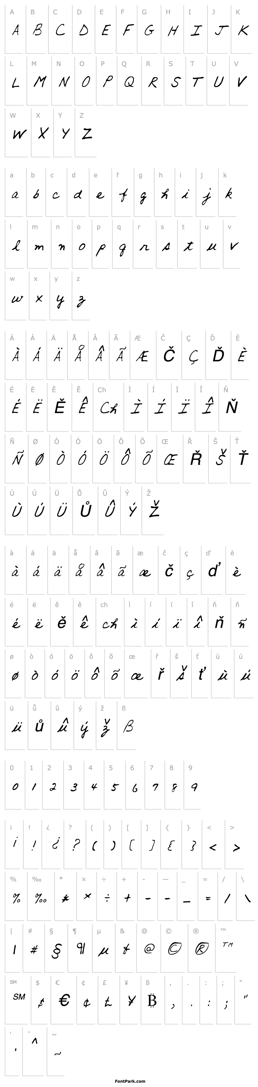 Overview ArronsHand Italic