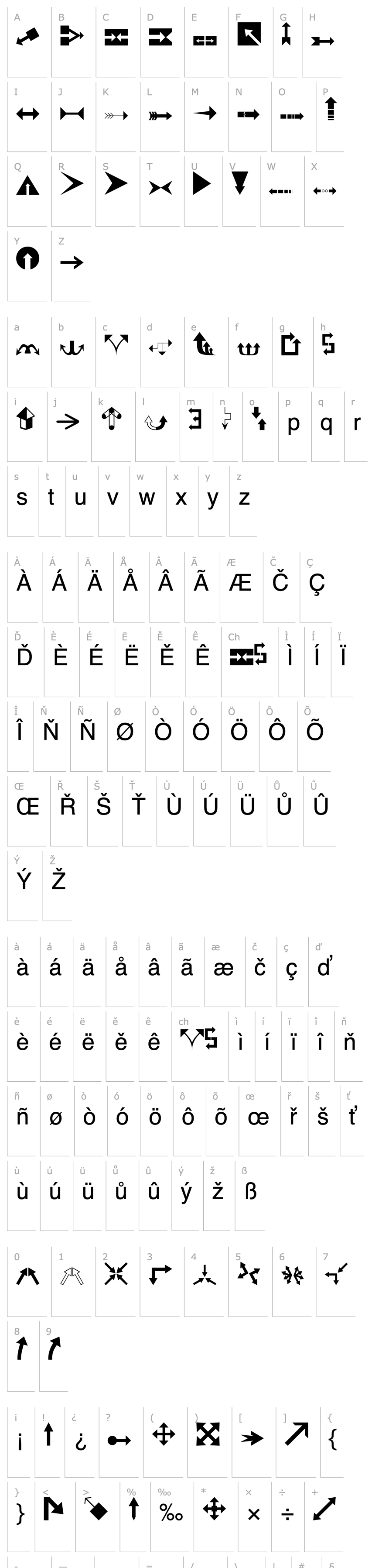 Přehled Arrows (filled)