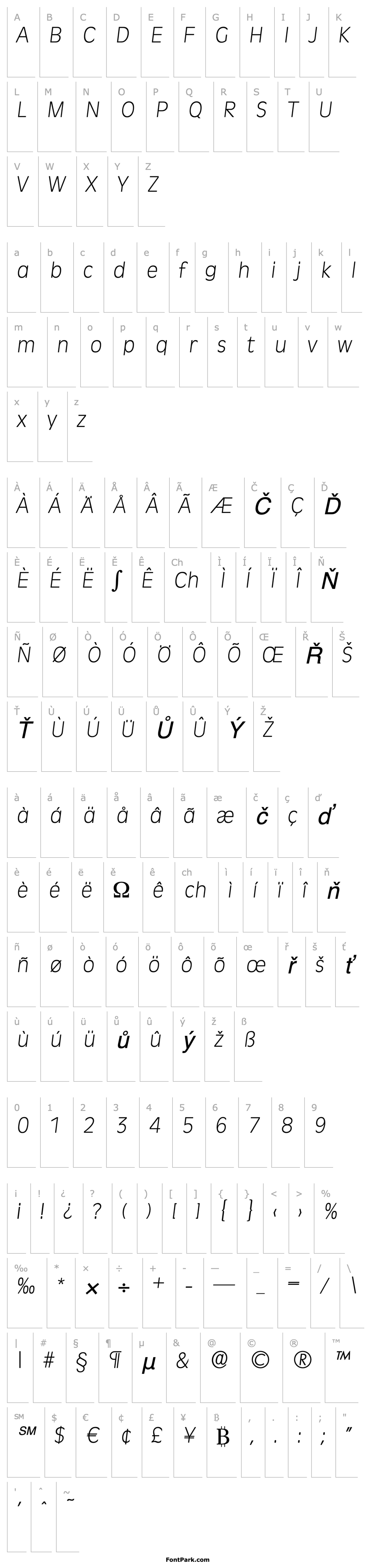 Přehled ArthurBecker-ExtraLight Italic