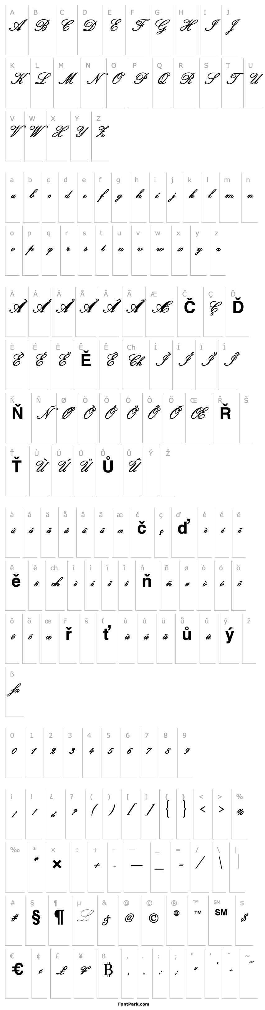 Přehled ArtistsScript SemiBold