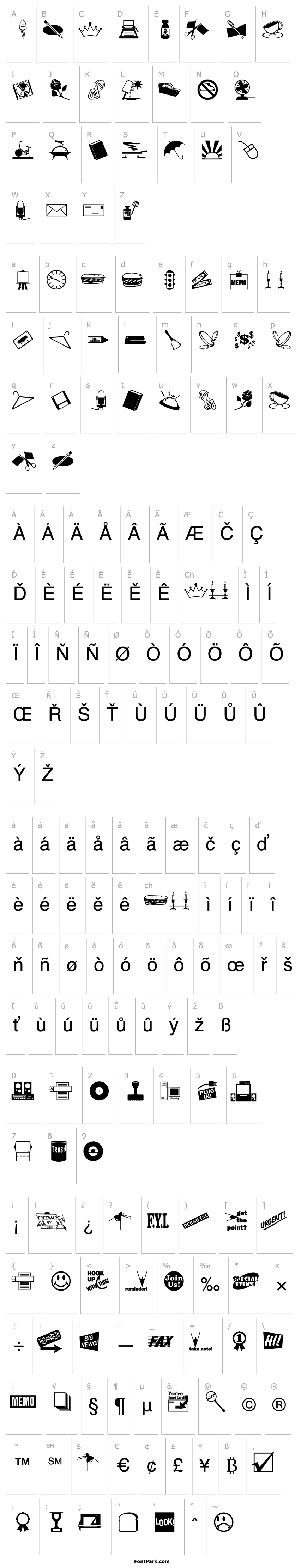 Overview ArtsyParts Dingbats JL