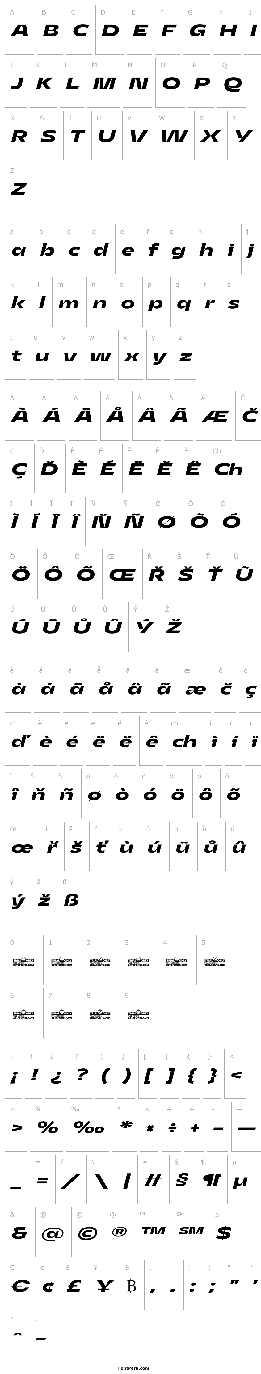 Přehled Asgard Trial Wide Bold Italic