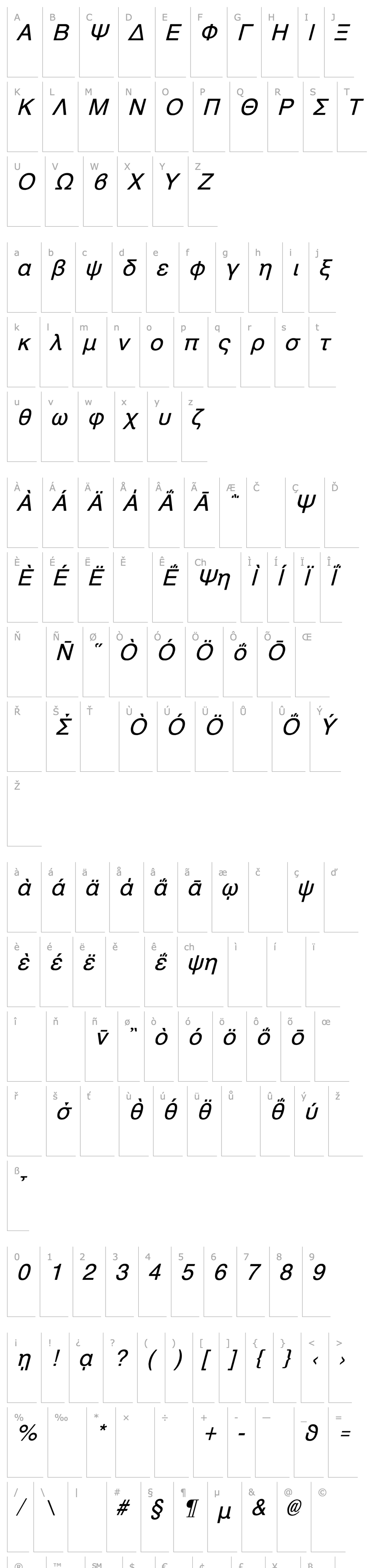 Přehled Athens Greek Italic