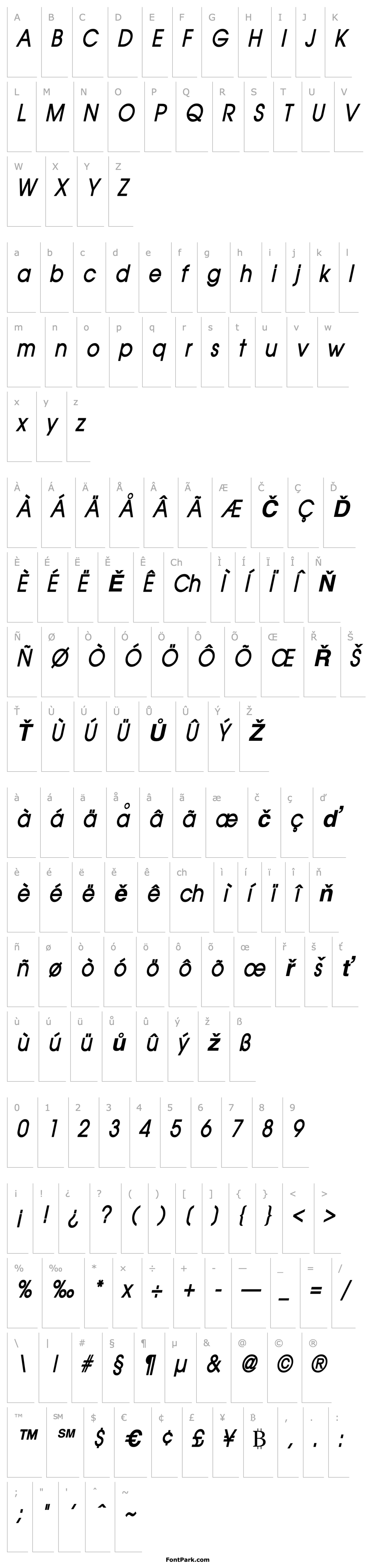 Overview Atilla Condensed BoldItalic