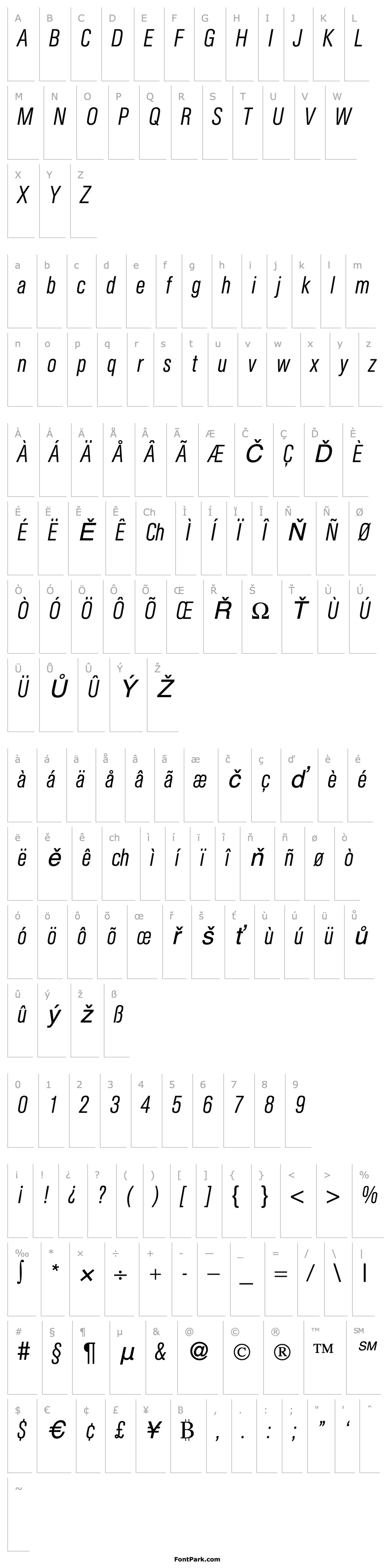 Přehled AtkinsCondLight-RegularItalic