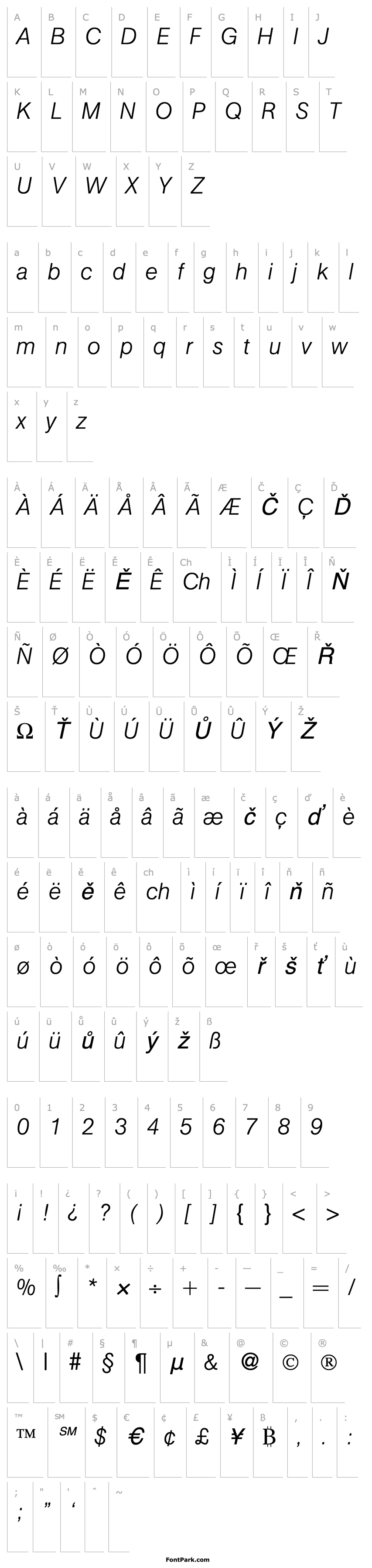 Přehled AtkinsLight-RegularItalic