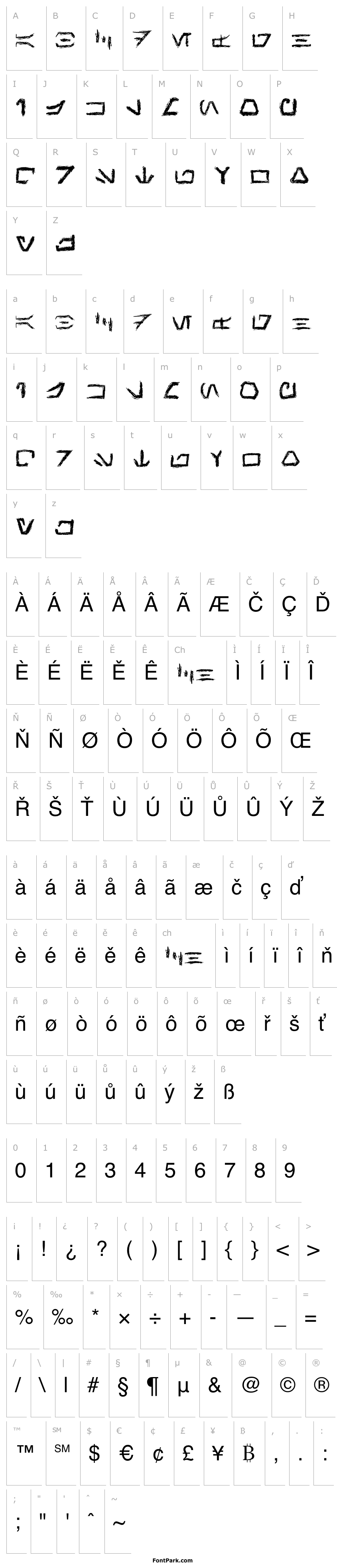 Overview AurebeshHand Regular