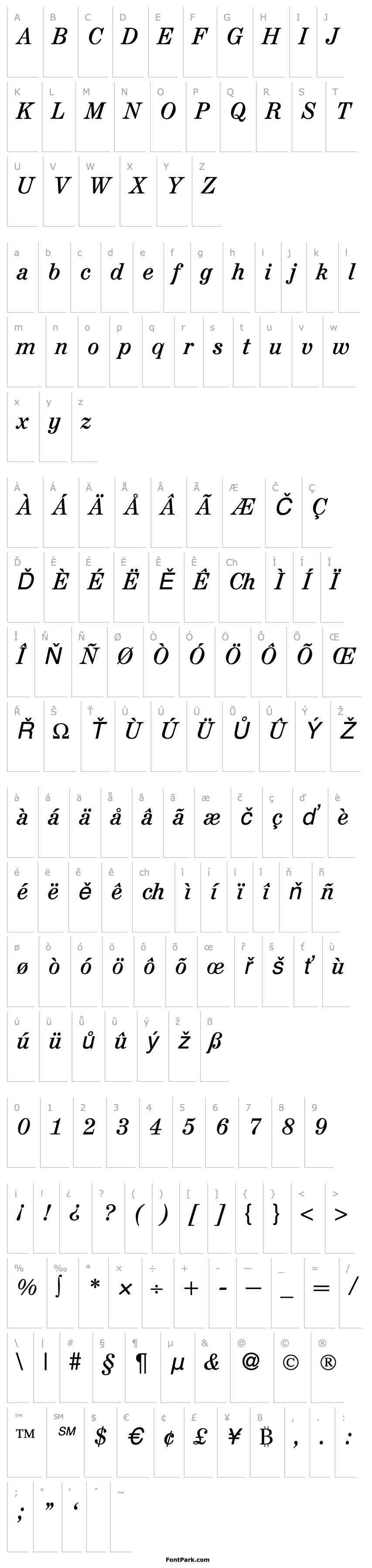 Přehled AureliusSerif-RegularItalic