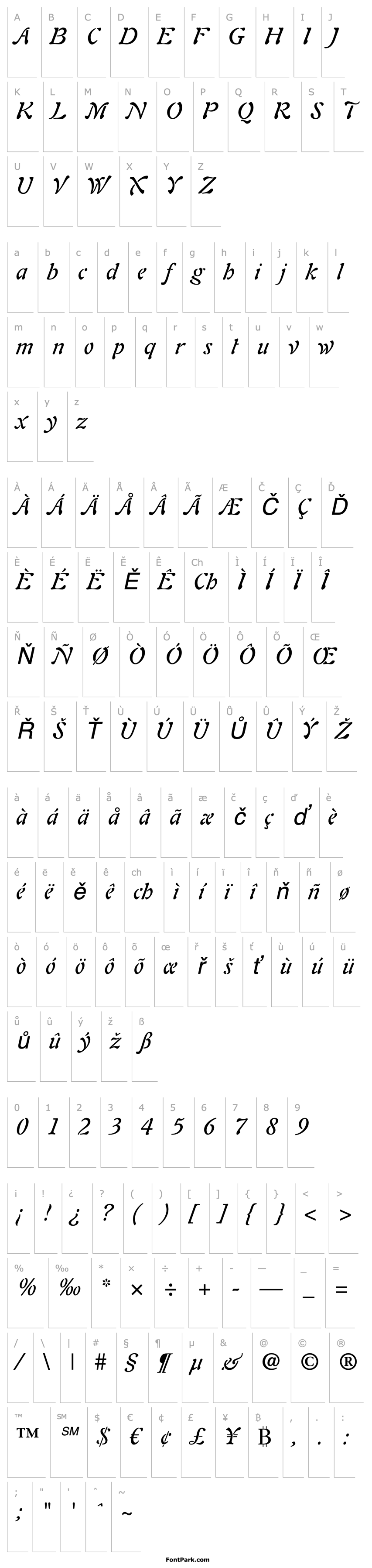 Overview Auriol LT Italic