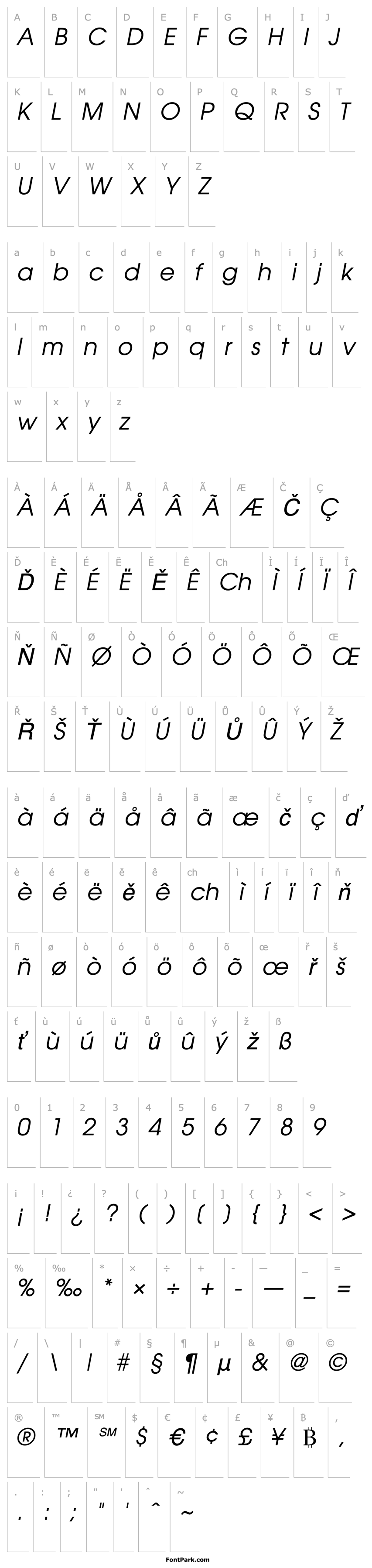 Overview Avalon Italic