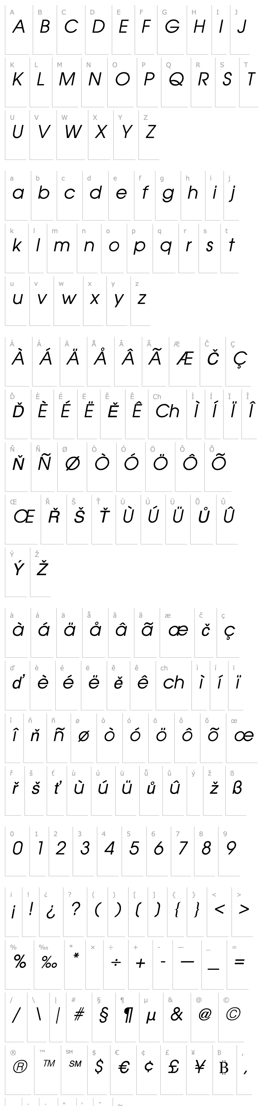 Overview Avant Garde Italic