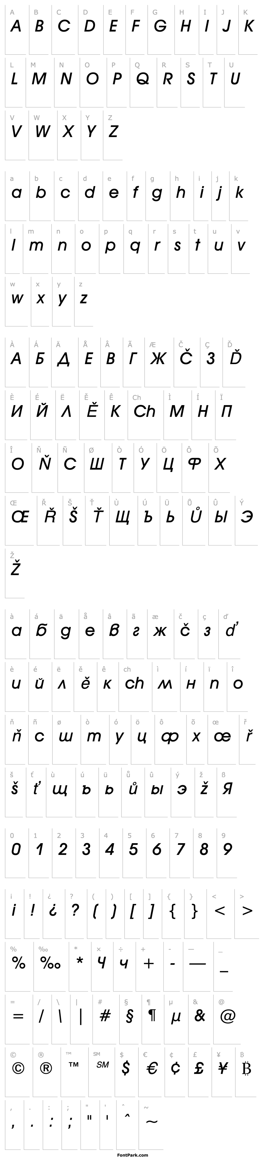 Overview Avant Garde Medium Italic