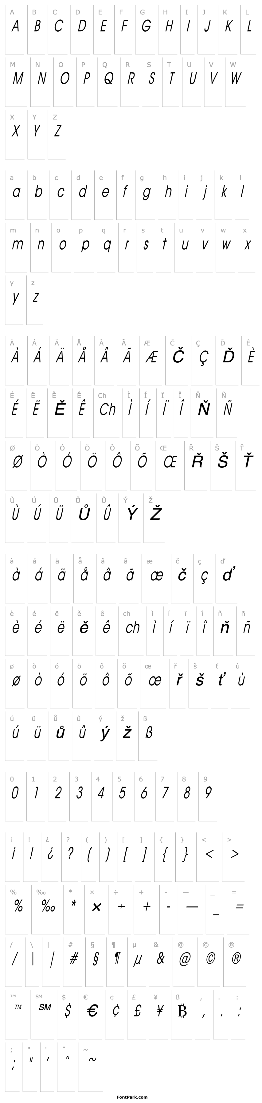 Přehled AvantGuardCondSW Italic