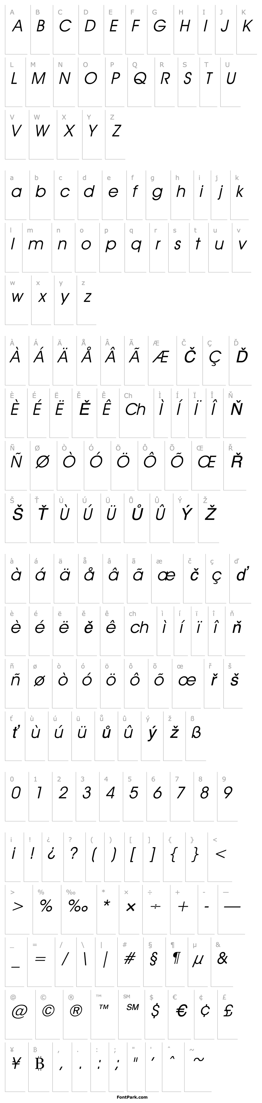 Přehled AvantGuardSW Italic