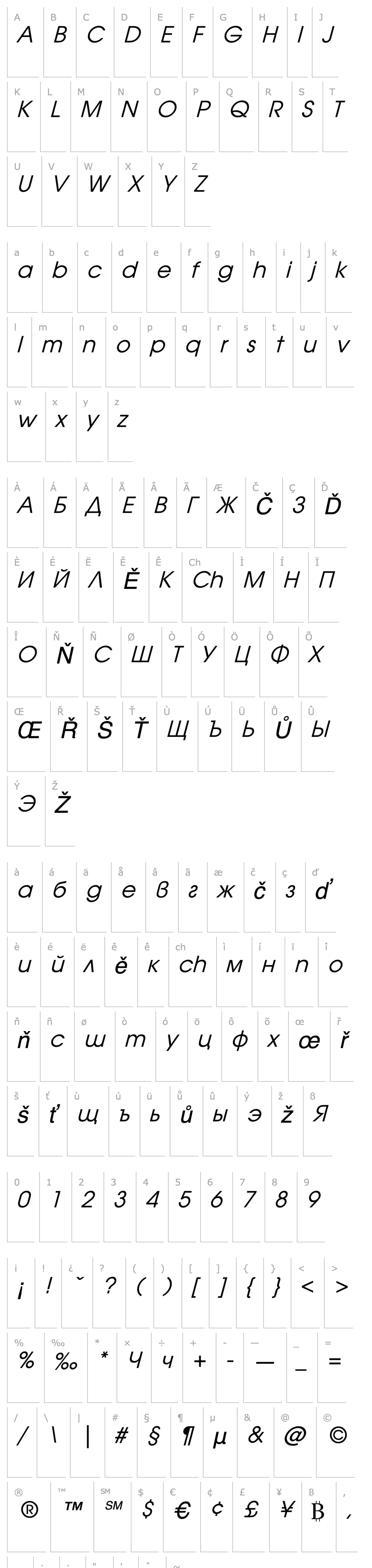 Přehled Avanti Italic