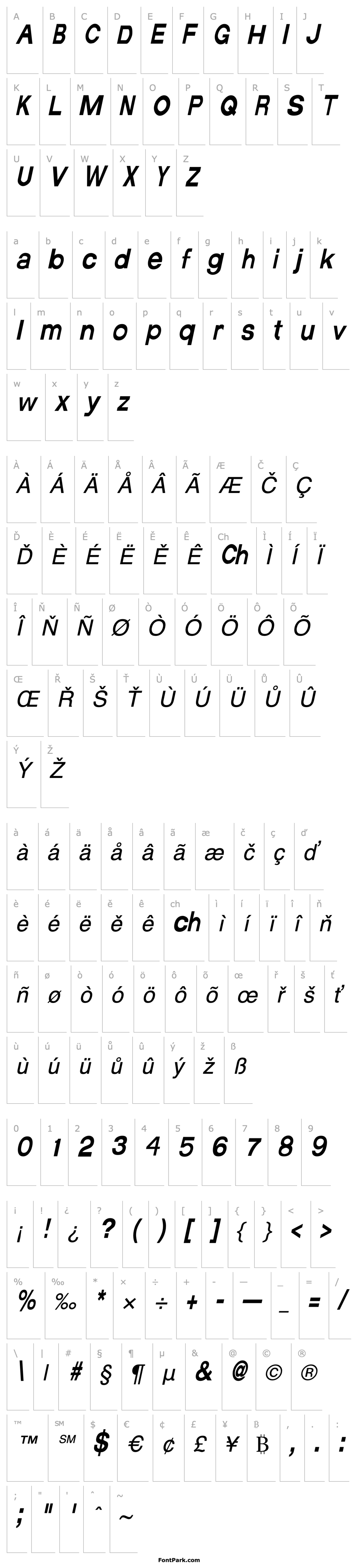 Přehled AverageCondensed Italic