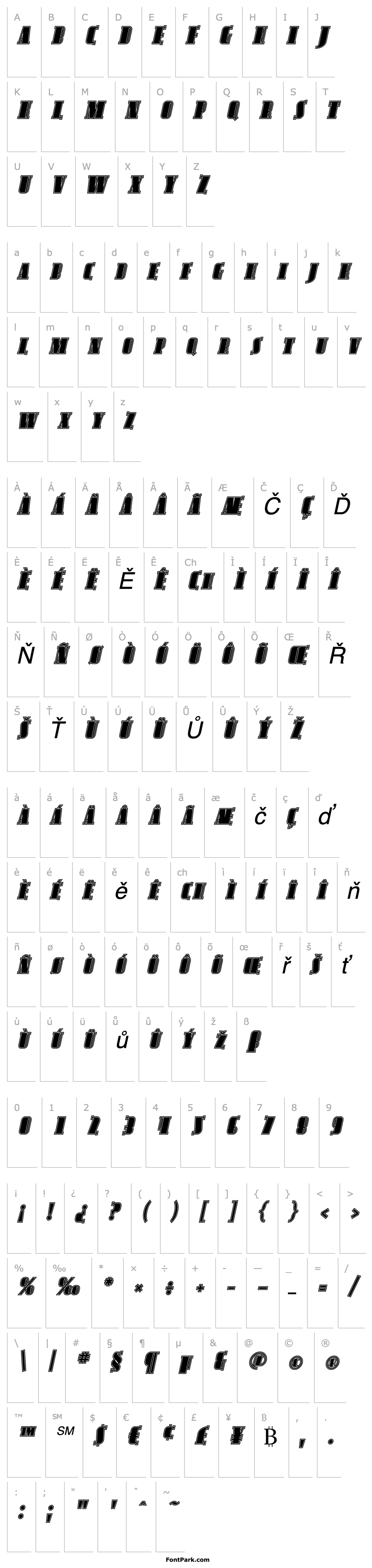 Overview Avondale SC Inline Italic