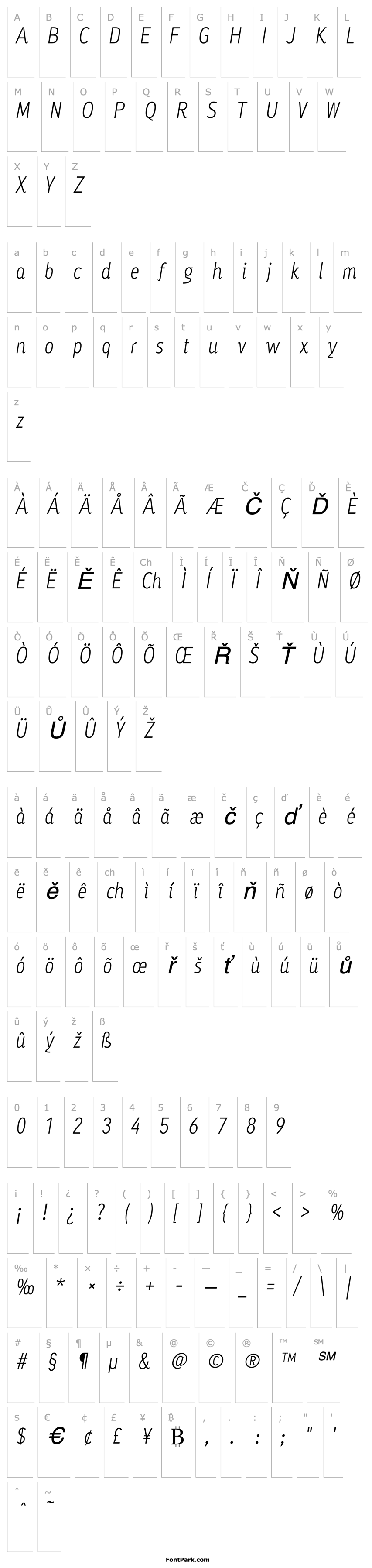 Overview Ayumi Light Italic