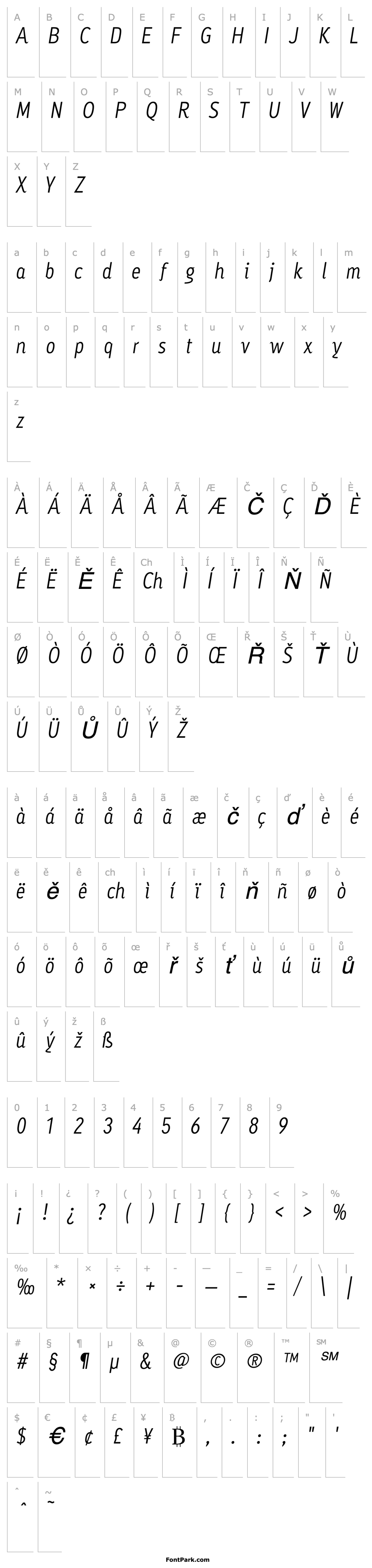 Přehled Ayumi Normal Italic