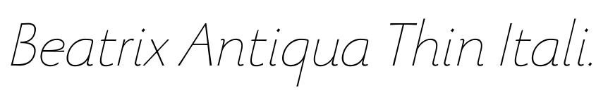 Preview Beatrix Antiqua Thin Italic