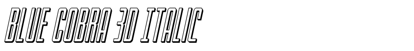 Font Blue Cobra 3D Italic by Daniel Zadorozny