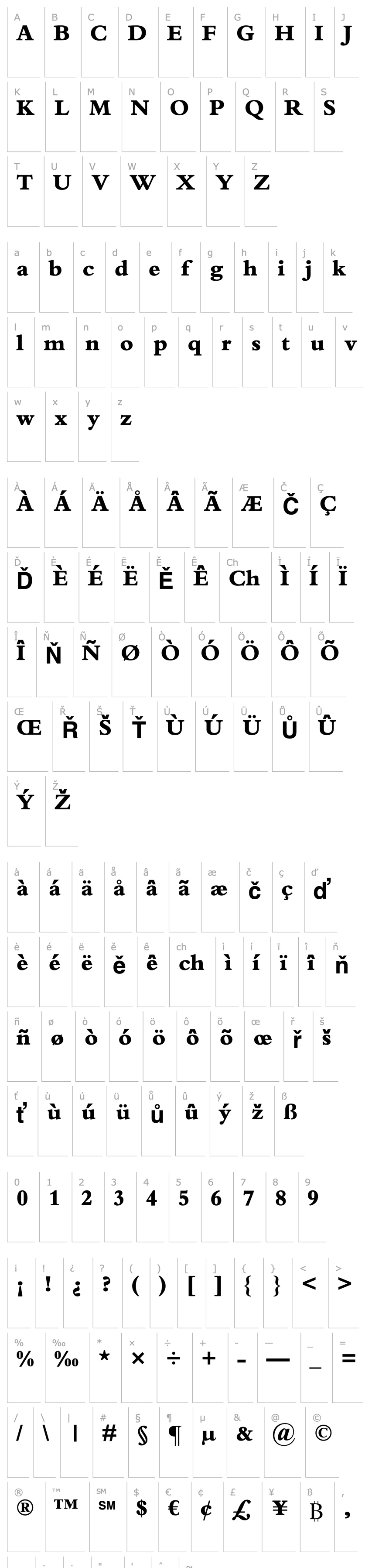 Přehled Bembo-ExtraBold