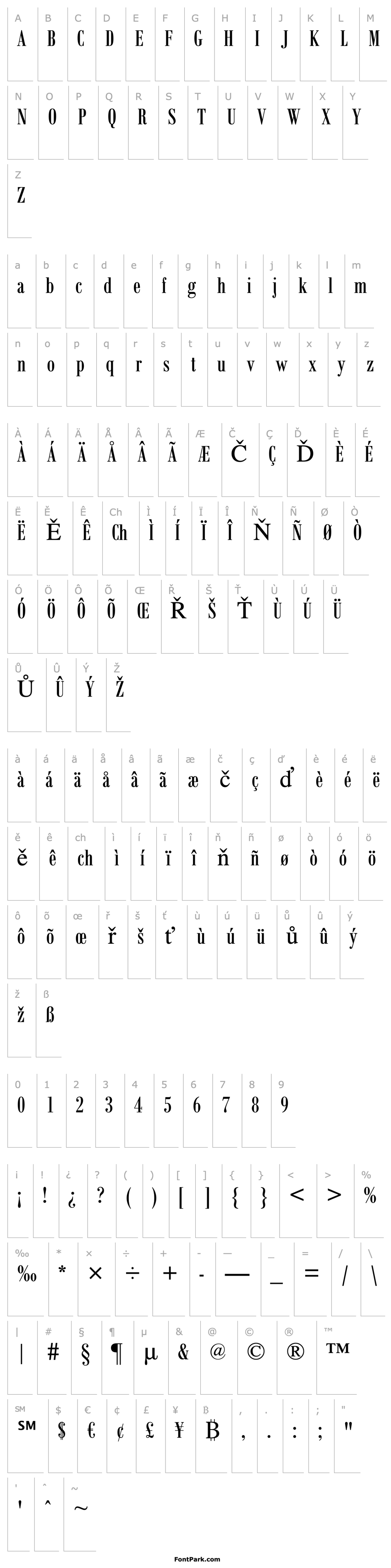 Overview Bodoni MT Condensed