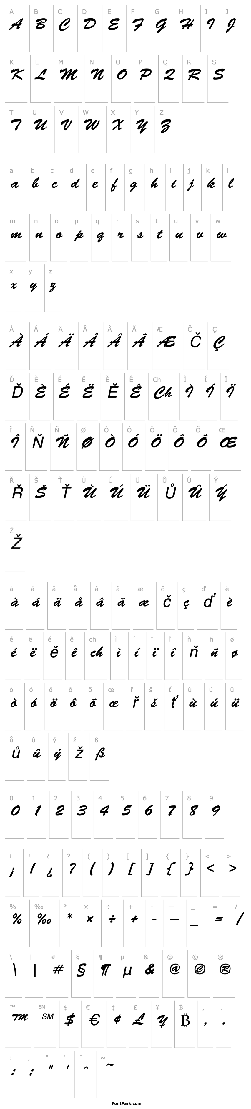 Overview Brush-Script-Normal-Italic