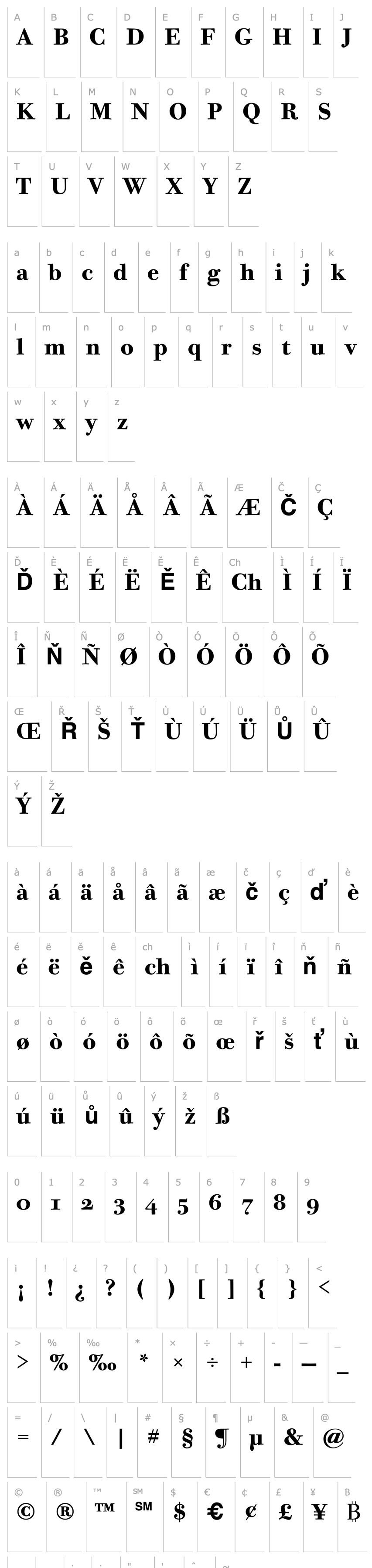 Přehled Bodoni Twelve OS ITC TT Bold