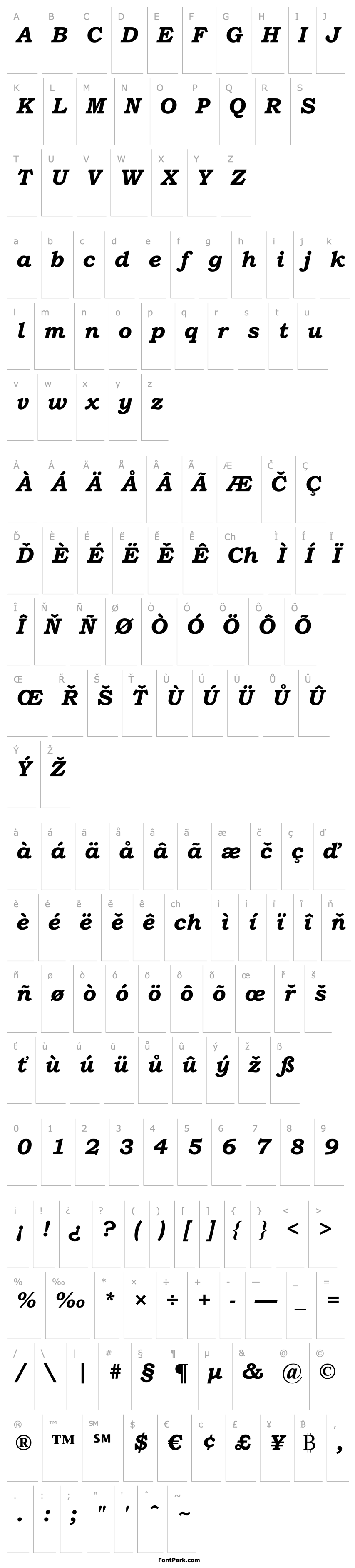 Overview Bookman Old Style Bold Italic