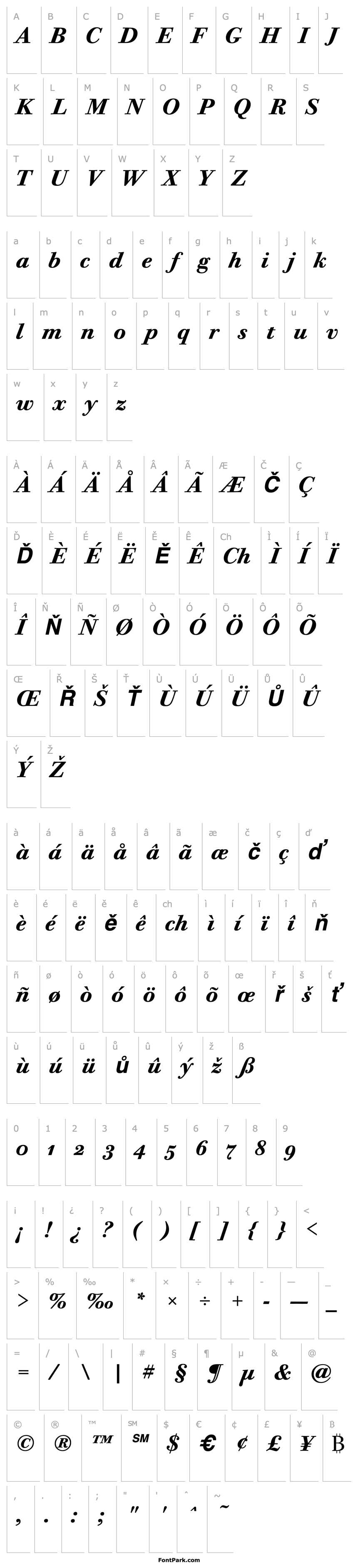 Overview Bodoni Twelve OS ITC TT BoldIta