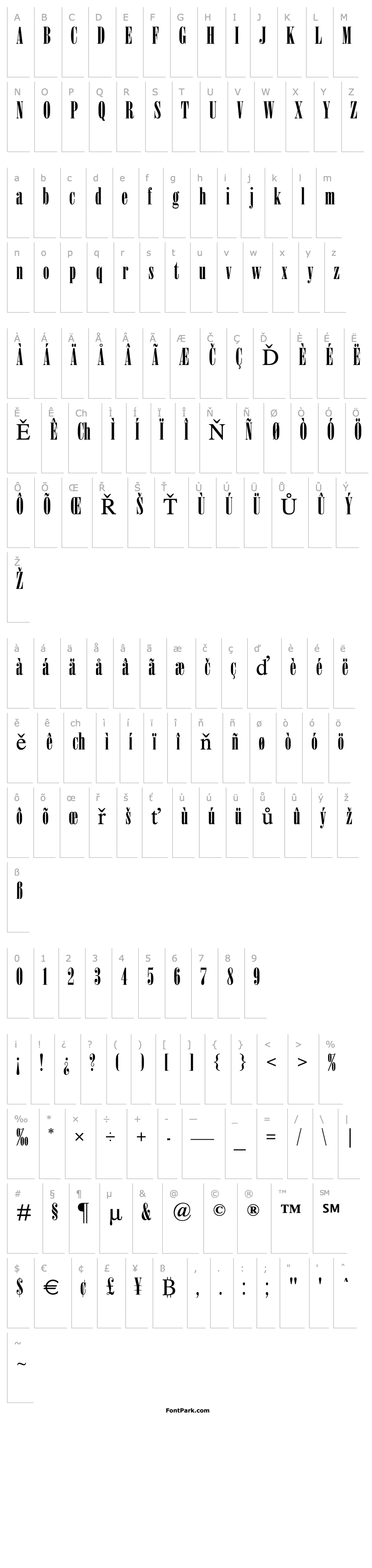 Overview Bodoni MT Poster Compressed