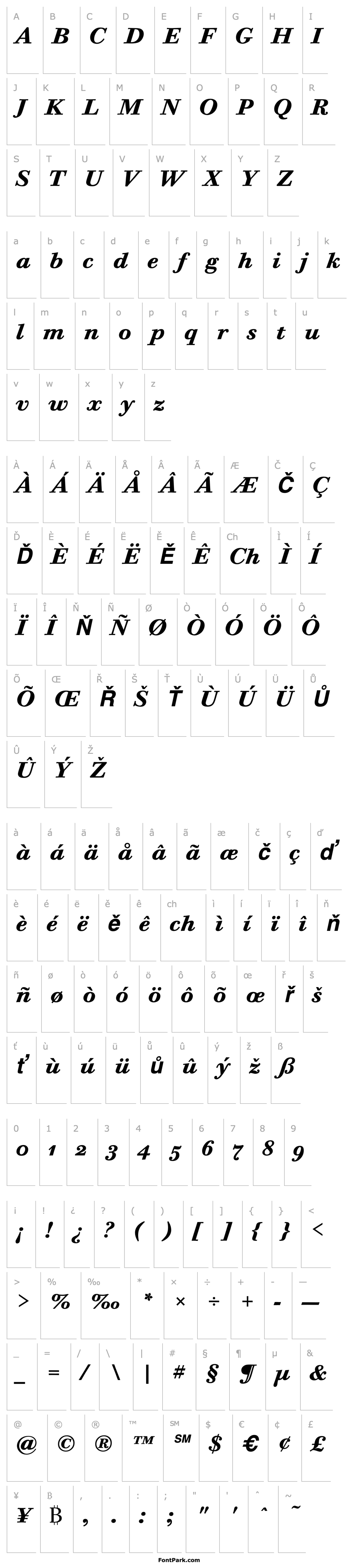 Overview Bodoni Six OS ITC TT BoldIta