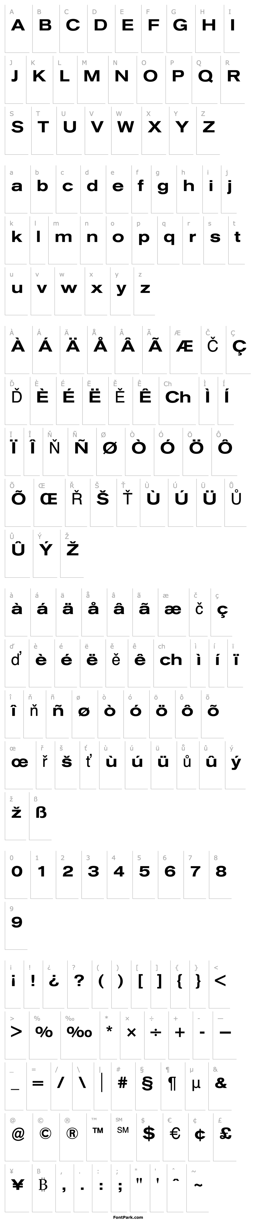 Přehled AkzidenzGroteskBE-MdEx