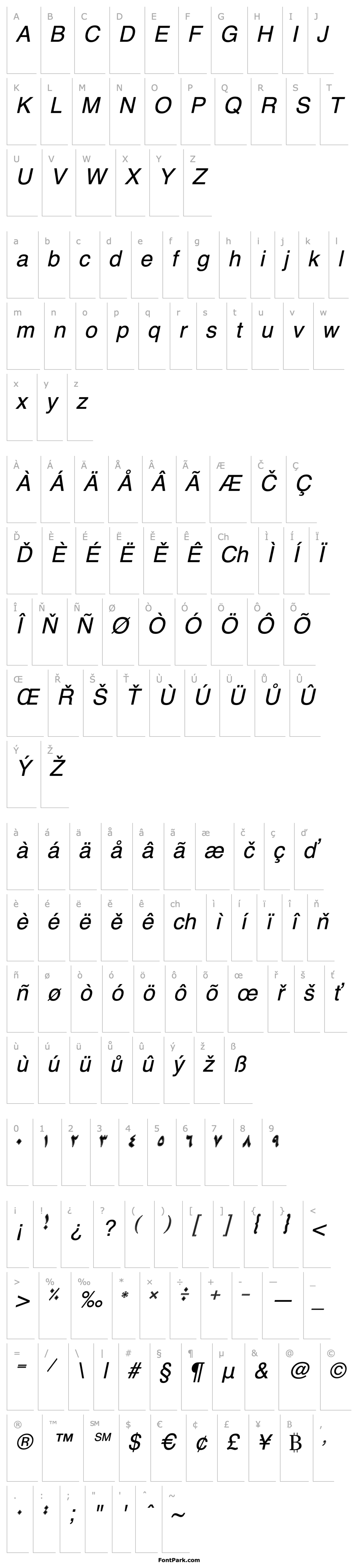 Přehled B Niki Border Italic