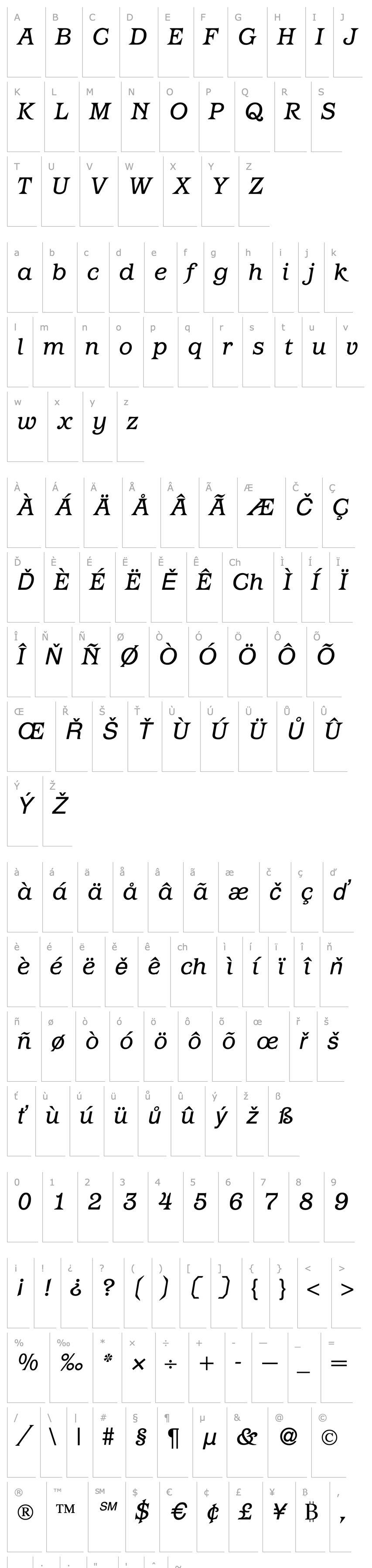 Přehled Bacci Italic