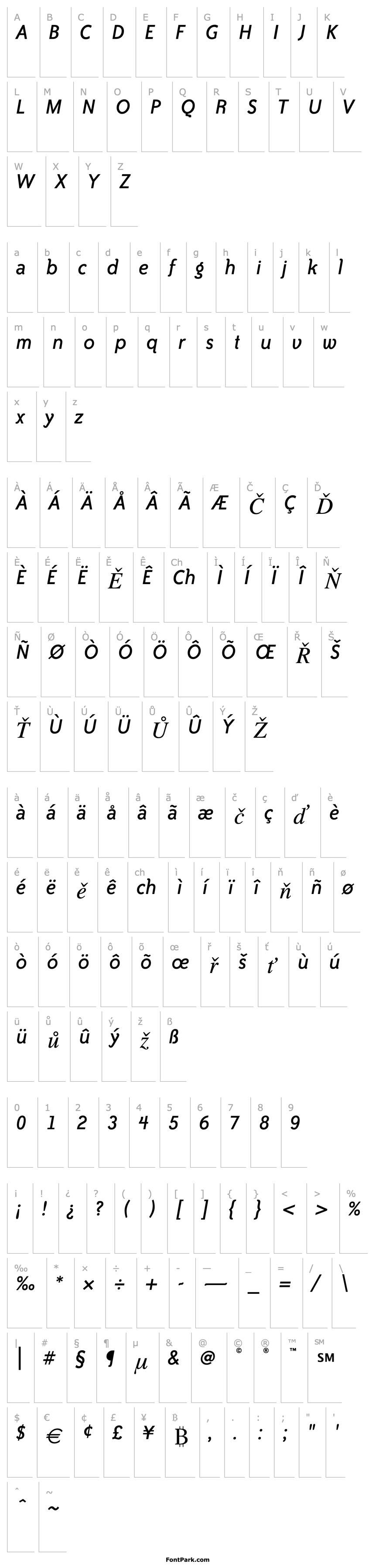 Overview BaileySansITC-Book Italic