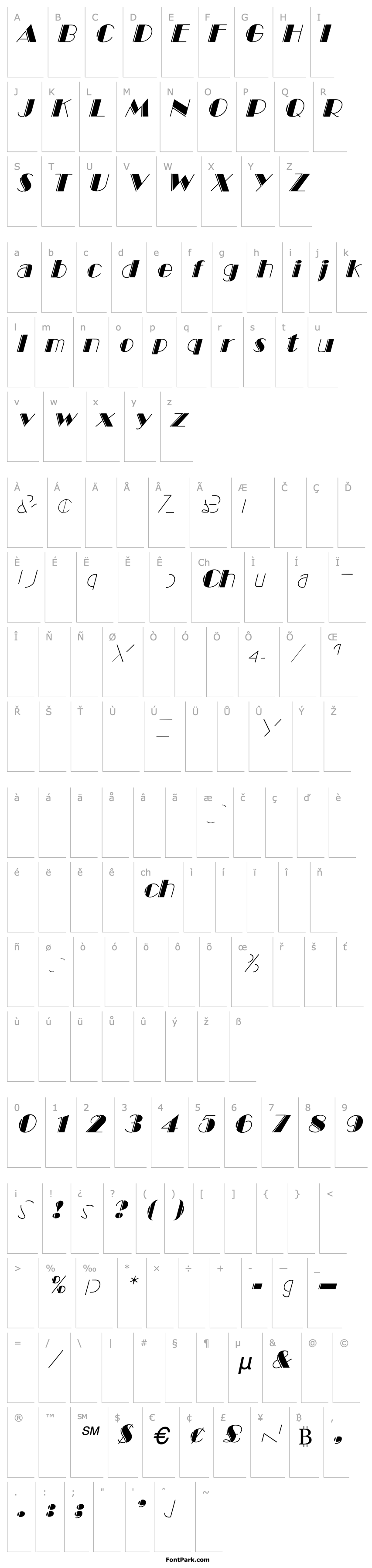 Overview BalletEngraved-Italic