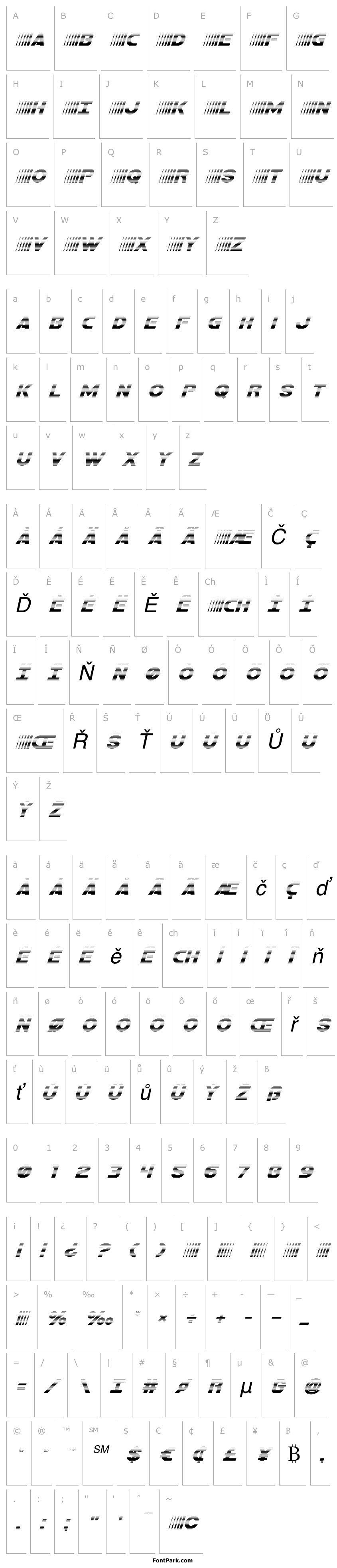 Přehled Bamf Gradient Italic