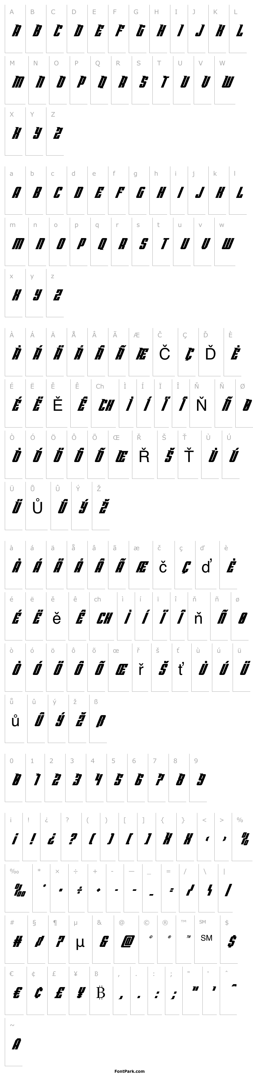 Overview Bandit & Snowman Spaced Italic