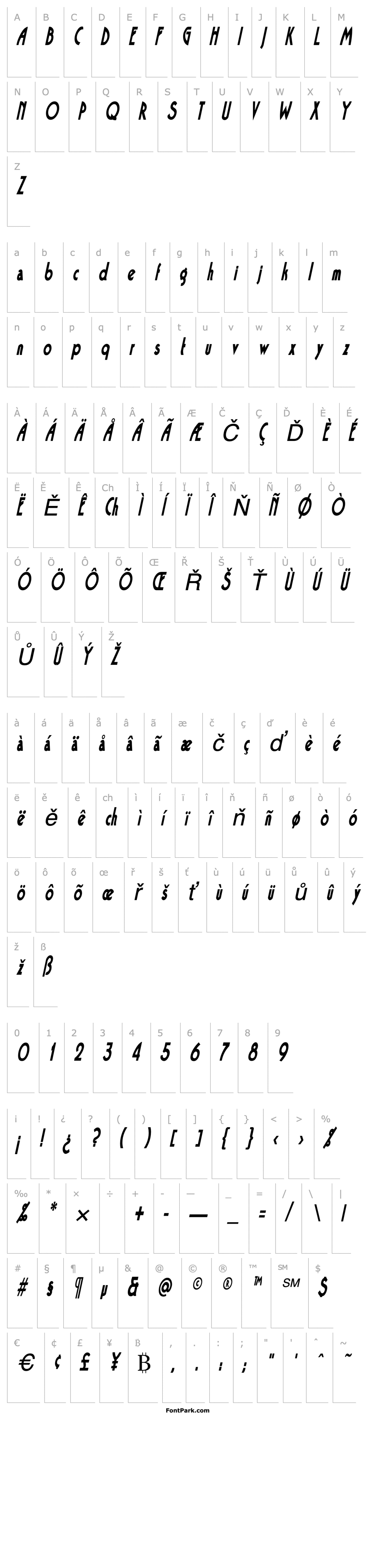 Přehled BandstandCondensed Oblique