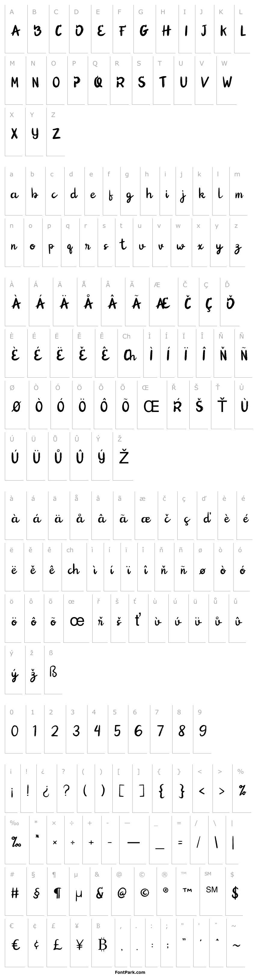 Overview BangBang Cute Brush Font