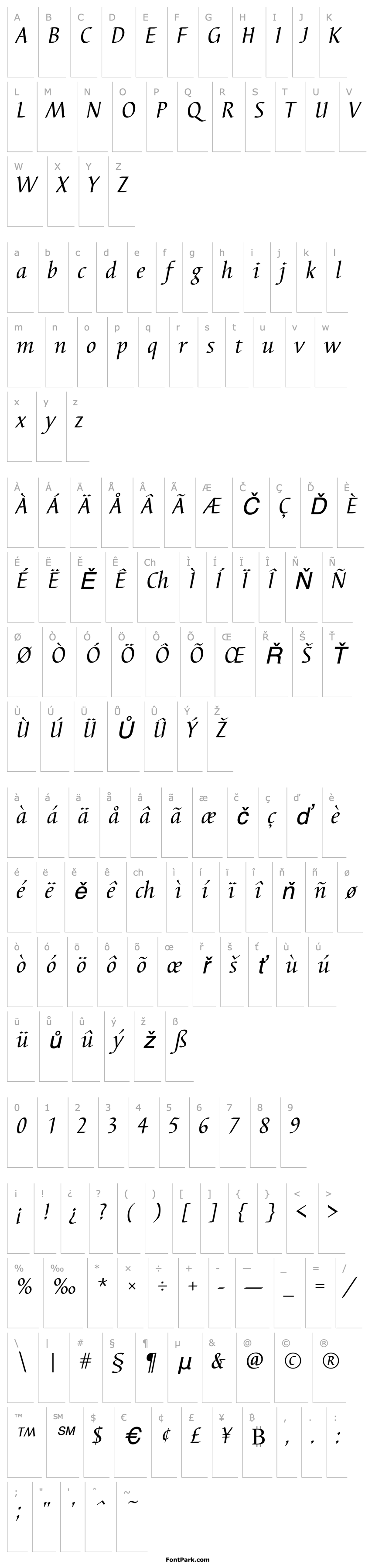 Overview Barbedor Italic